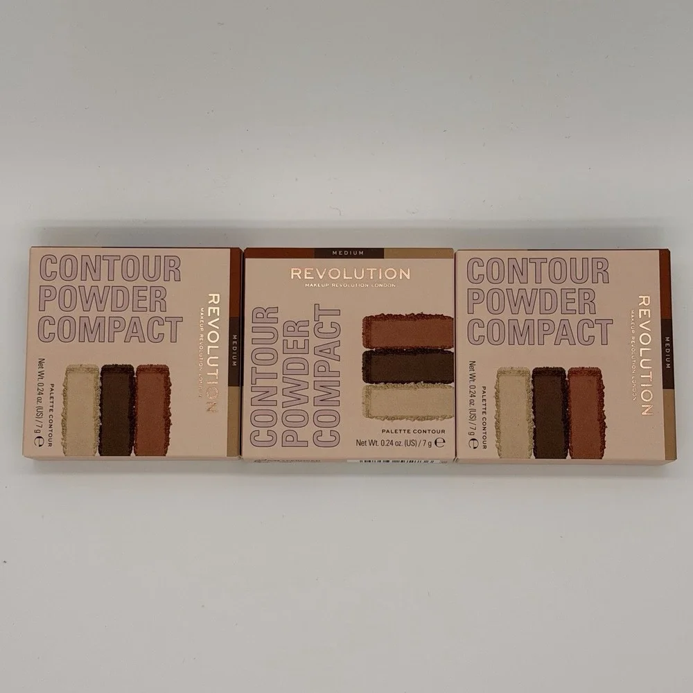 Lot of (3) Revolution Contour Powder Compacts LIGHT New In Box SEALED